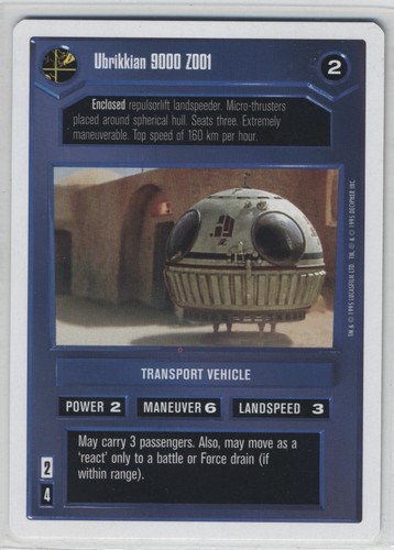 Star wars ccg ubrikkian 9000 - star,